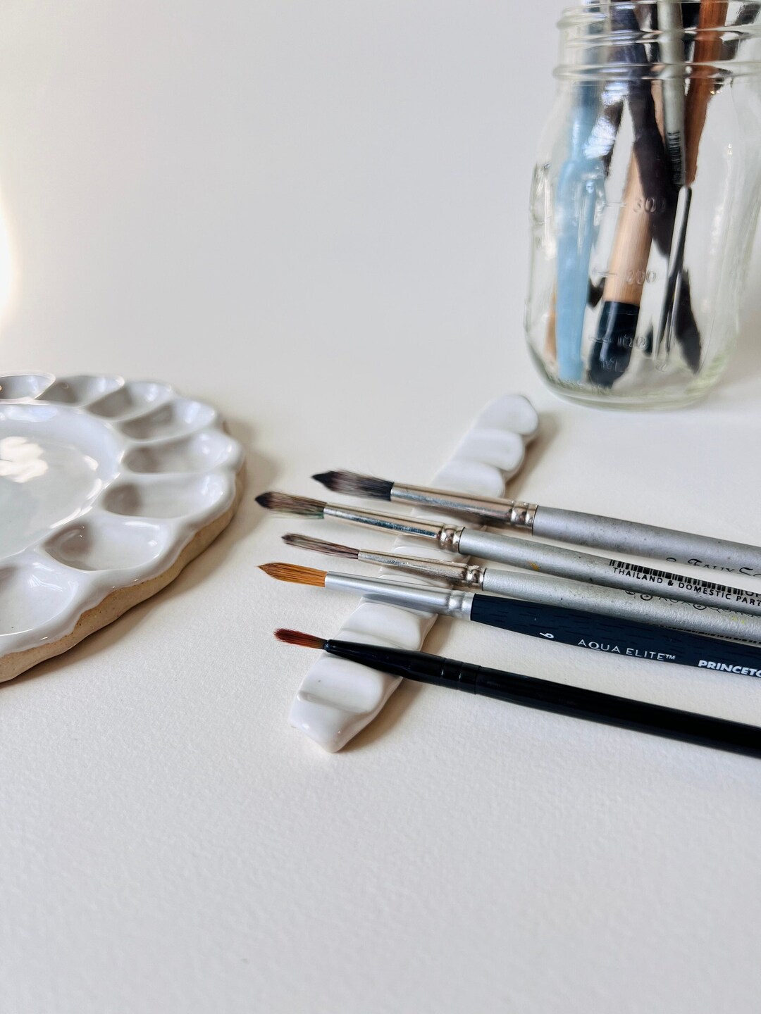 Paint Brush Holder, Ceramic Paint Brush Rest , Artist Tool, Watercolor