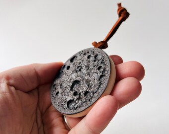 Dark Crater Moon Ceramic Ornament, Christmas Ornament, ceramic ornament, full moon