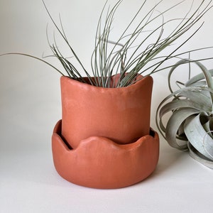 Terrakotta Blumentopf 4 ”mit Drainage MADE TO ORDER Indoor Pflanzgefäß Outdoor-Blumentopf Keramik Terracotta Gartenarbeit