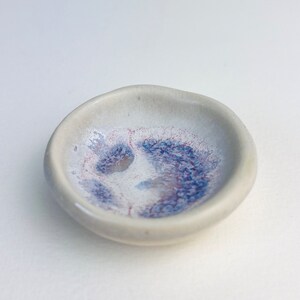 Frosted Lilac Tiny Ring Dish, wedding gift, engagement gift, tiny pottery, small dish, ring holder, jewelry holder, small plate