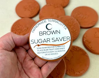 Brown Sugar Saver Terracotta Moon Sugar Saver Food Saver Brown Sugar Bear Terracotta Pantry Baking Kitchen Accessory Gift for Chef