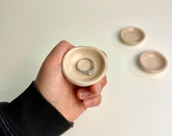 Pink Champagne Tiny Ring Dish Jewelry Tray Ring Holder Engagement Gift