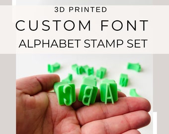 Custom Pottery Alphabet Stamp Set, alphabet stamps, custom font stamp, clay stamps, Pottery Stamp, Tools, Stamps, Pottery Tool