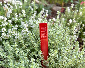 Thyme Ceramic Herb Marker Gardening Seed Starting Garden Herb Stakes herb outdoor stake garden marker garden accessory gift for gardener