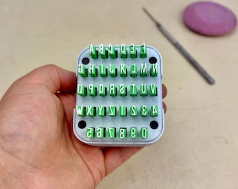 Small Pottery Stamp Set 1/4" Uppercase Font Alphabet Clay Stamps Clay Artist Tool Gift for Potter