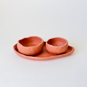 Tiny Terracotta Planter Set, ceramic plant pot, indoor planter image 4