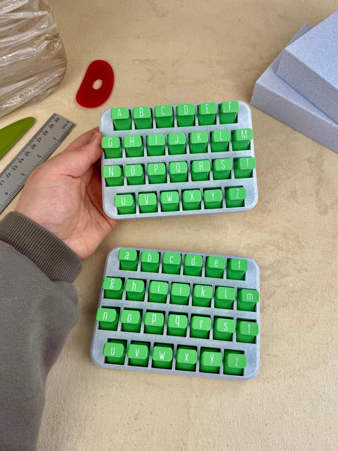 62-tlg. Alphabet Stempel Set - Buchstaben, Zahlen & Symbole Für Ton Und Keramik