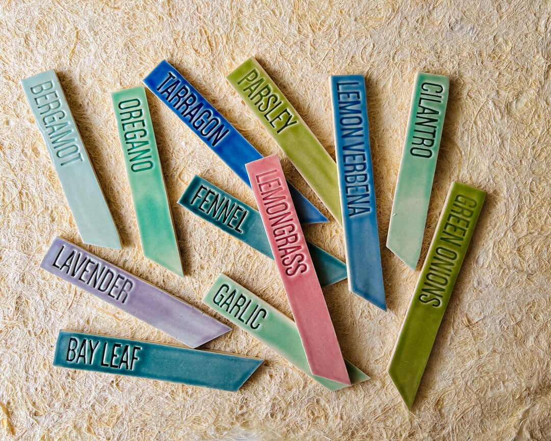 Ceramic Herb Markers Gardening and Seed Starting MADE TO Etsy