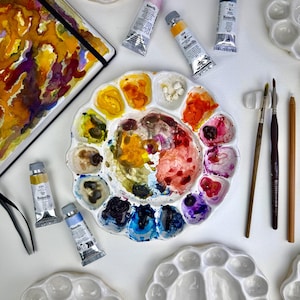 8&quot; Ceramic Watercolor Paint Palette MADE TO ORDER painting watercolor painting palette artist gift