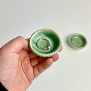 Jade Green Tiny Ring Dish, Jewelry Tray, Ring Holder, Engagement Gift