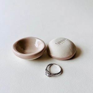 Pink Champagne Tiny Ring Dish, Jewelry Tray, Ring Holder, Engagement Gift image 3