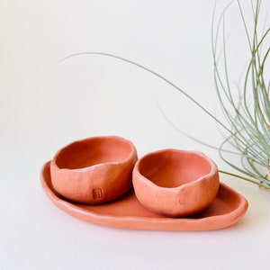 Tiny Terracotta Planter Set, ceramic plant pot, indoor planter image 9