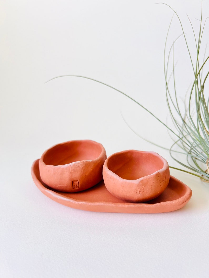Tiny Terracotta Planter Set, ceramic plant pot, indoor planter image 9