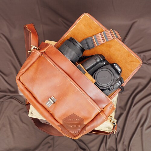 Leather Camera Bag for Photographers Vintage DSLR Camera Bag Etsy