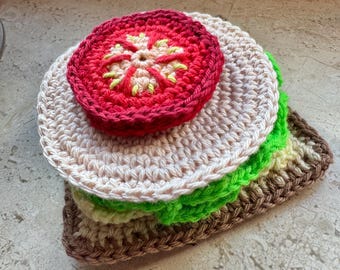Assorted sandwich and play food sets for children's kitchens, kitchen toys, amigurumi, handmade