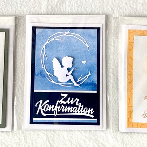3D - Glückwünschkarten zur Konfirmation, Kommunion, Firmung, Jugendweihe, Taufe - Stückpreis inklusive Umschlag