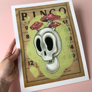 Bingo #6 - Open Edition Fine Art Print de Gretchen Lewis - 9" x 12" Giclee Print Lowbrow Art Pop Surrealism
