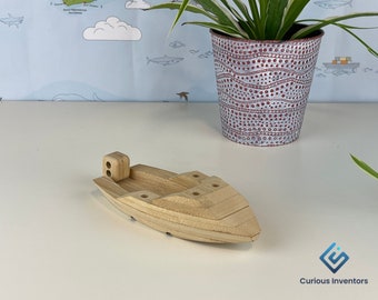 Wooden DIY kit - POWERBOAT - Wooden toy - Wooden building kit - Wooden toy boat - Christmas gift for kids - Wooden model - Present for kids