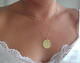 Engraved medal necklace