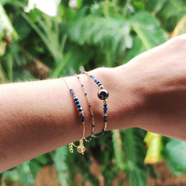 Bracelet facette bleu nuit