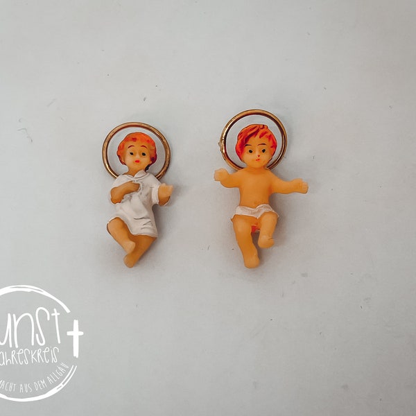 Miniatur Jesuskind mit Heiligenschein Krippenfiguren