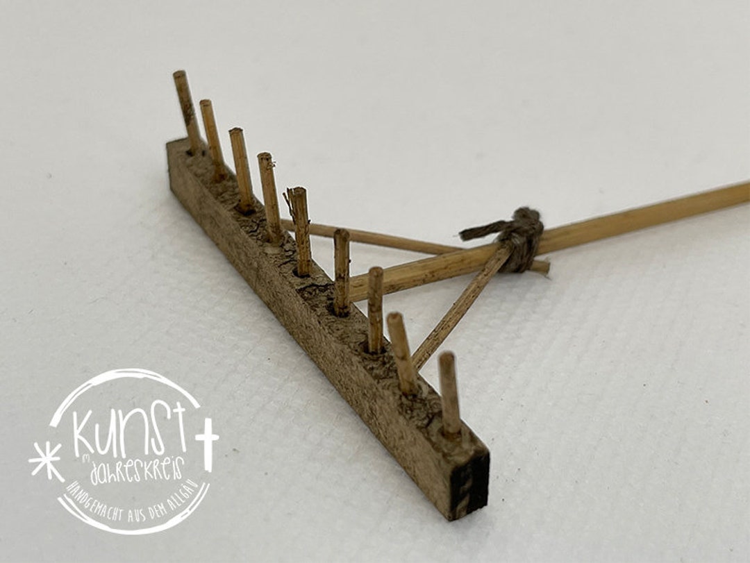 Gnome Fairies Dolls Miniature Rakes Handmade From Wood Tools Nativity ...