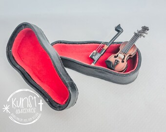 Wichtel Feen Puppen Miniatur Geige Violine mit Koffer