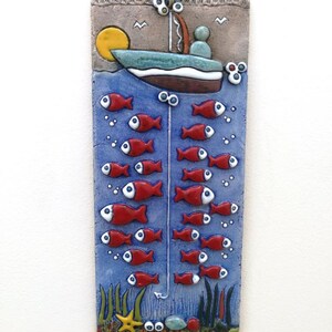 Special Design Turkish Handcraft Fish Hunter Decorative Wall Ornament Fisherman Decor Evil Eye