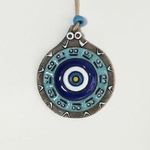 Special Design Turkish Handcraft Charms Ceramic Embossed Wall Ornament Evil Eye