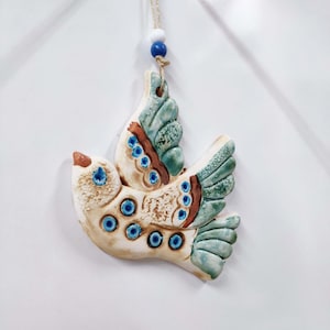 Cerámica Mini pájaro decorativo artesanía turca adorno de pared jardín, balcón, decoración, puerta, pared, decoración mal de ojo