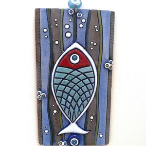 Special Design Turkish Handcraft Single Fish Figure Decorative Wall Ornament Evil Eye