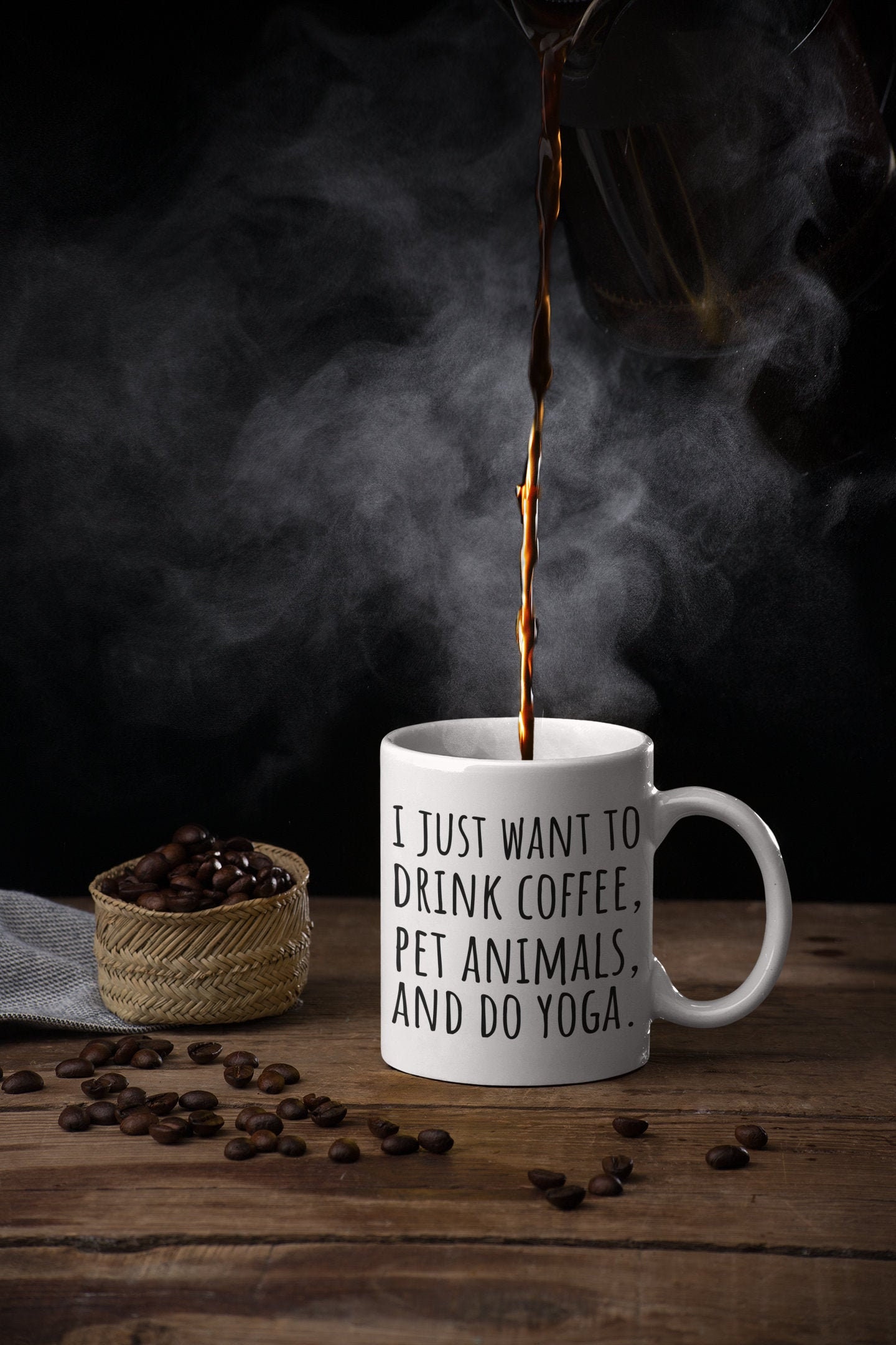 I just Want to Drink Coffee, pet animals and Do Yoga funny mug | Yogi Gift  | Wife Gift | Funny Birthday Gift | Quote Mug