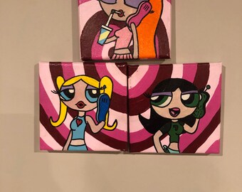 Powerpuff Painting Etsy Powerpuff Painting Etsy