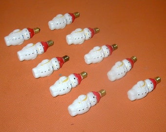 Frosty the Snowman vintage Christmas light bulbs rare collectible blown glass