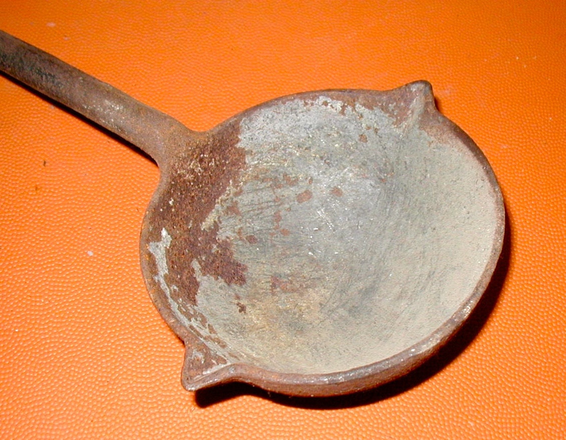 Cast Iron Ladle Blacksmith Lead Metal Smelting Etsy