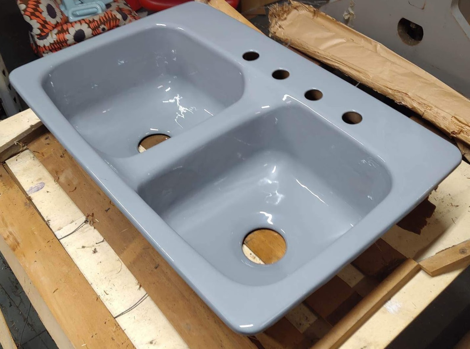 Grey Kitchen Sink Original Porcelain Cast Iron Eljer Etsy