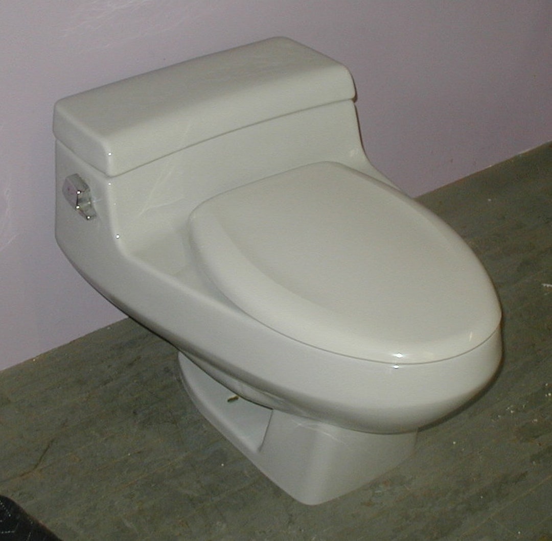 Gray Eljer One Piece Vintage Toilet Bathroom Etsy