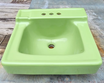 Fresh Green bathroom wall mount ceramic sink vintage original