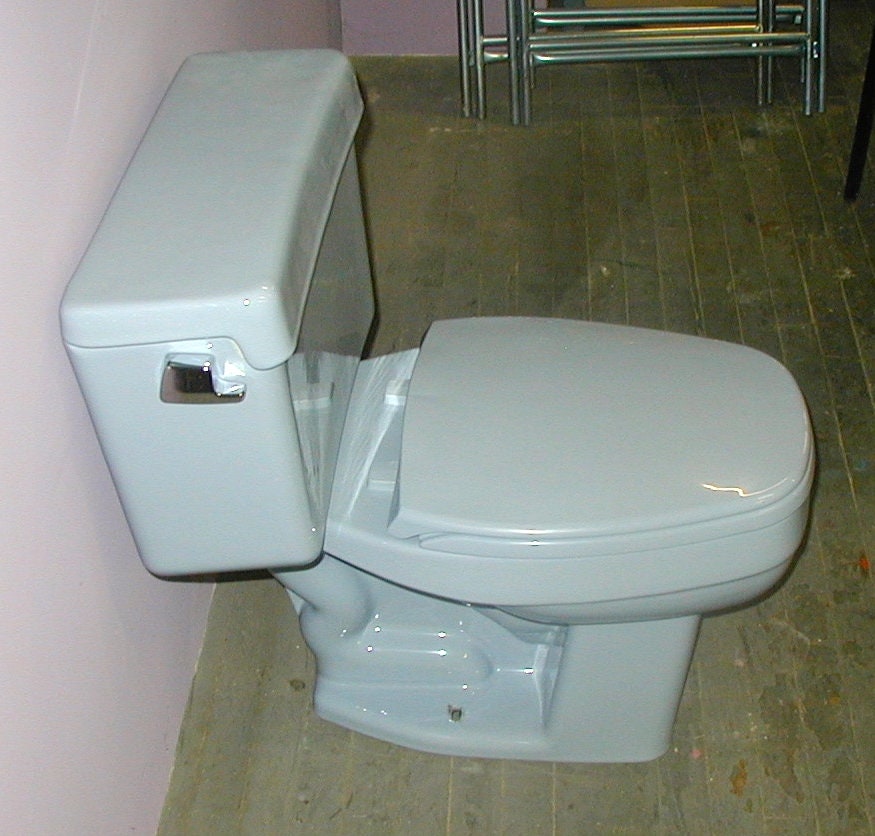 Eljer Blue Toilet Vintage Bathroom With Seat Rectangular Bowl Etsy