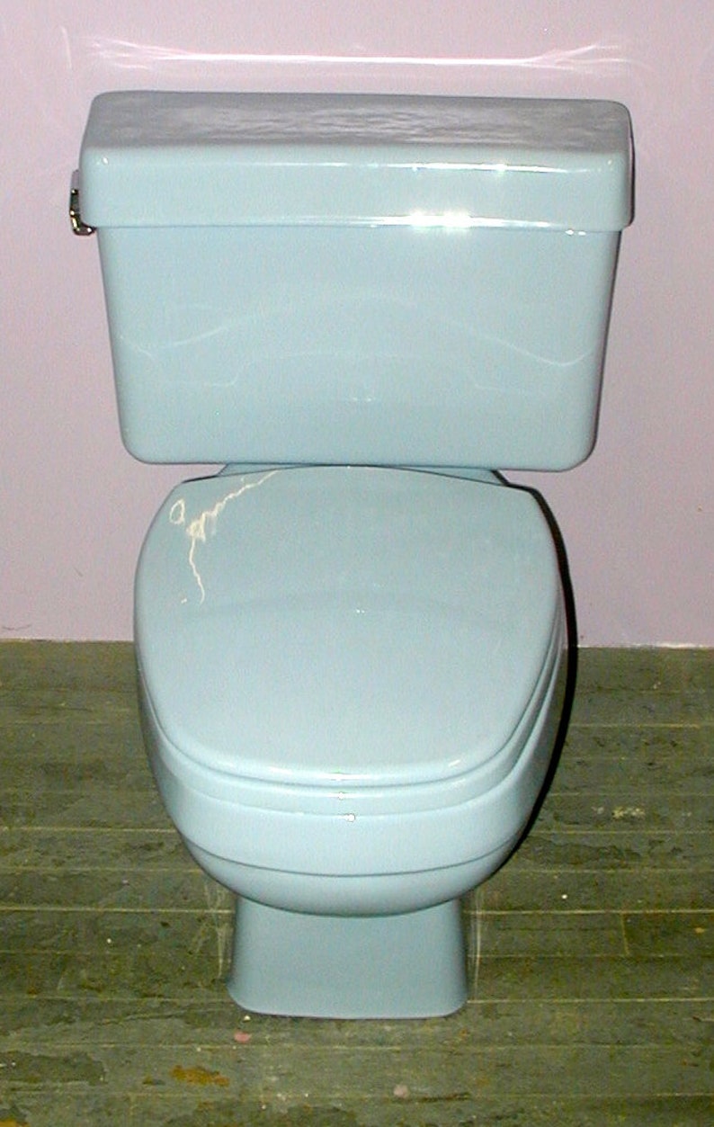 Eljer Blue Toilet Vintage Bathroom With Seat, Rectangular Bowl Etsy