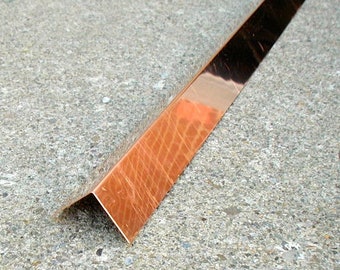 1" x 1" Copper Angles for Flashing, Edging, etc. - Pure C110 Food Grade, Brand New, 16 Ounce (24 gauge / 16 oz / 22 mil)