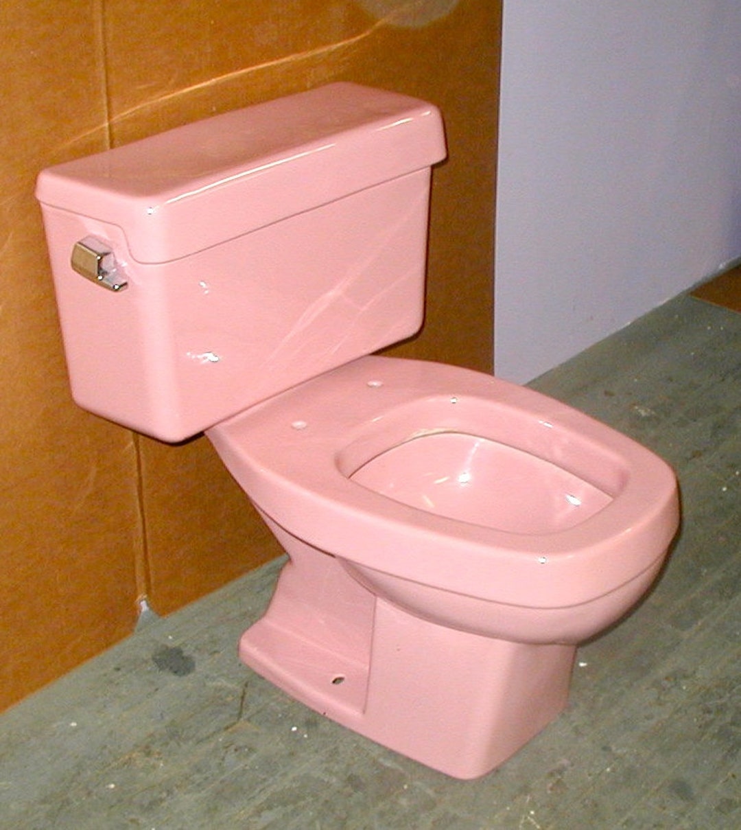 Bright Pink Toilet Vintage Bathroom With Rectangular Bowl Etsy
