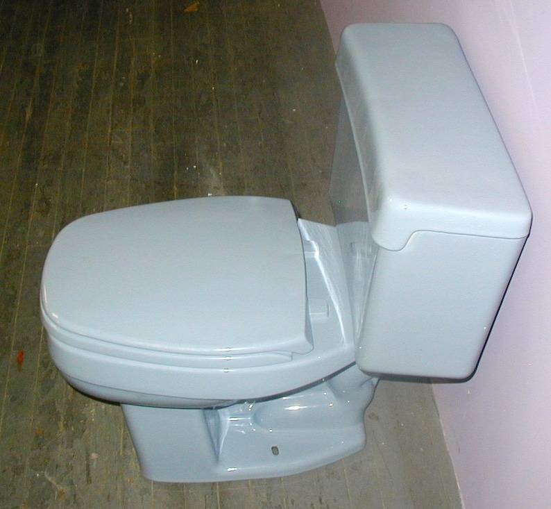 Eljer Blue Toilet Vintage Bathroom With Seat Rectangular Bowl Etsy
