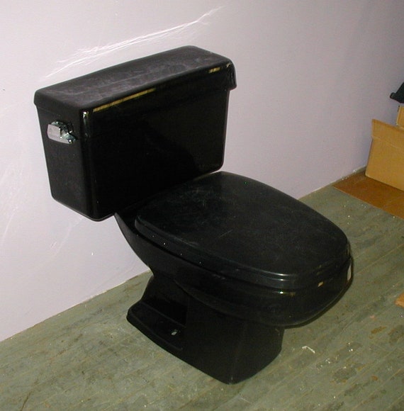 Black Toilet Eljer Vintage Bathroom Etsy