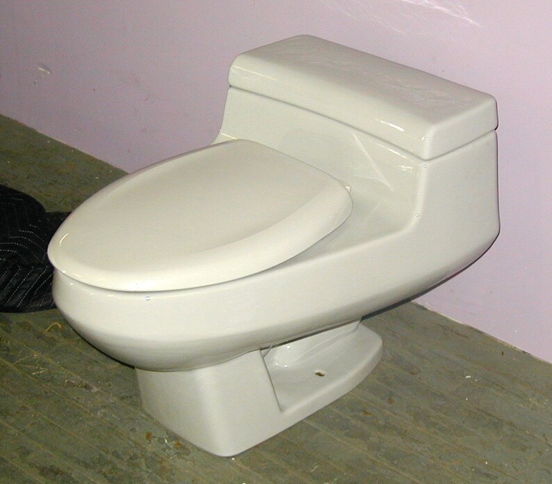 Gray Eljer One Piece Vintage Toilet Bathroom Etsy