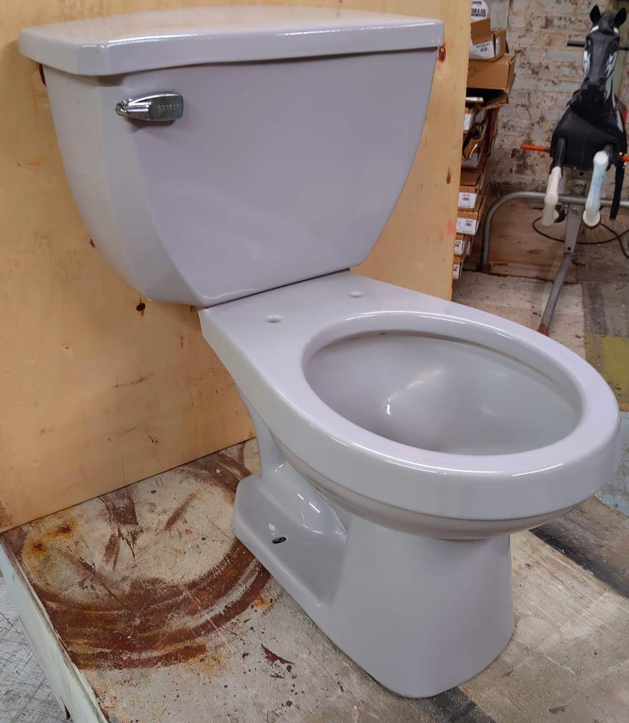 Siège De WC Vintage Gris Clair Briggs - Pour Salle De Bain Rétro - Occasion, Couleur Rare