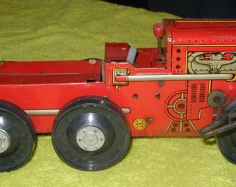 Tin farm tractor toy vintage original kids toy collectible
