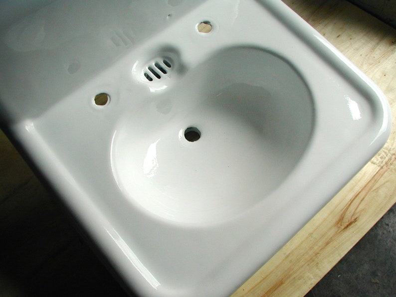 Wall Mount Cast Iron Bathroom Sink Vintage Piece Etsy