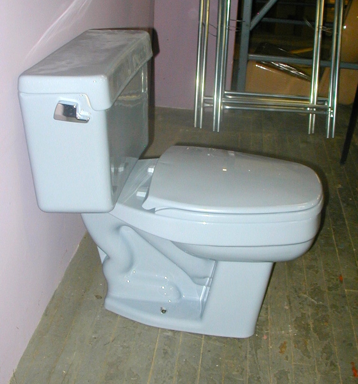Eljer Blue Toilet Vintage Bathroom With Seat Rectangular Bowl Etsy
