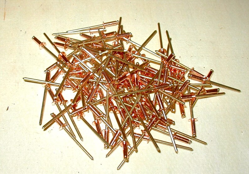 Box of 100 Solid Copper Pop Rivets 1/8 Diameter, 1/4 Grip Length Etsy